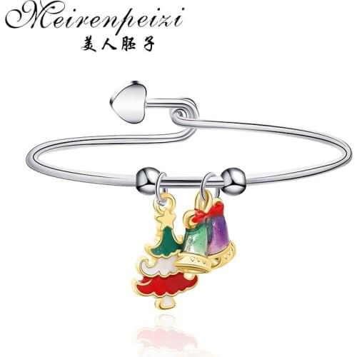 New Style Stamped Silver Plated Bracelet Four Leaf Clover Charm Bracelet & Bangle for Women Wedding Party Jewelry Gifts
