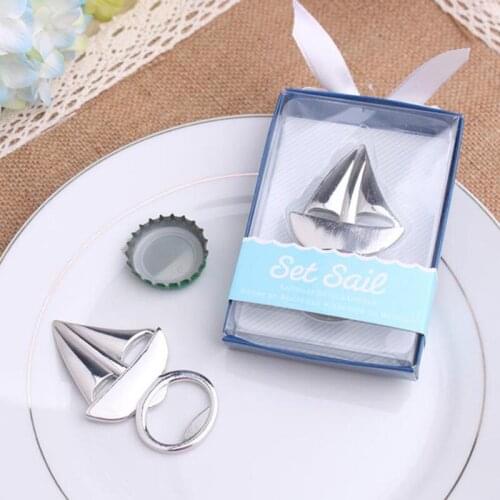 Sailboat Metal Bottle Opener wedding bridal shower favor party gifts souvenir kitchen tool for guests LX8994
