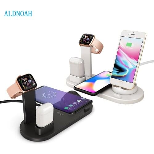 ALDNOAH Charging Dock Stand For iPhone 12 11 XS MAX XR X 8 Plus Airpods Pro Apple Watch SE 6 5 4 3 Fast Wireless Charger Station