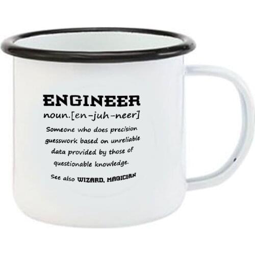 Stainless Steel Camping Coffee Mug Gift Engineer Definition Ceramic Enamel Cup Christmas Outdoors Metal Enamel
