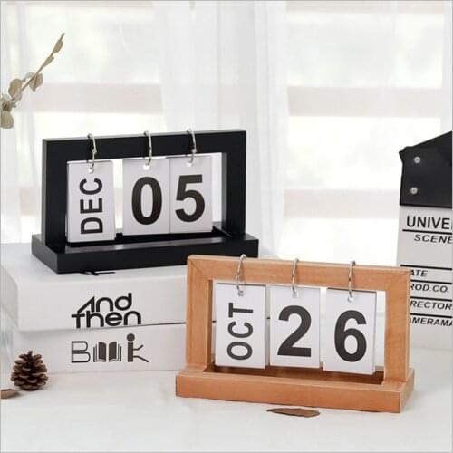 Simple Wooden Page Flipping Calendar Home Office Desktop Small Decorations Desk Calendar Home Decoration Crafts