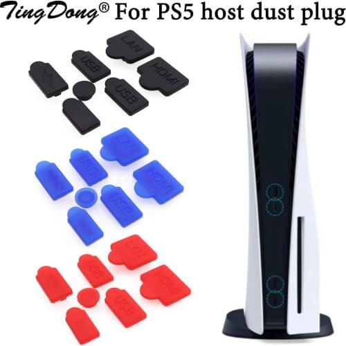 For PS5 Dust Plug Silicone Dustproof Cover Stopper Dustproof Case Kits For PS5 Gaming Console Protection Cap Protective Cover