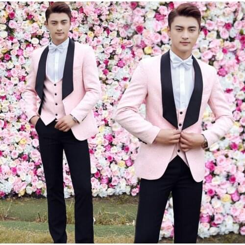 Pink blazer men formal dress latest coat pant designs marriage suit men homme terno masculino trouser wedding suits for mens