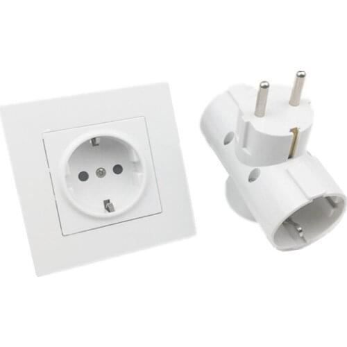 European Type Conversion Plug 1 TO 3 Way EU Standard Power Adapter Socket 16A Travel Plugs AC 250V