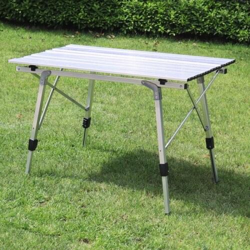 90*53cm Picnic Desk Aluminium Alloy Folding Table Height Adjustable Multifunction Waterproof Durable Beach Outdoor Camping