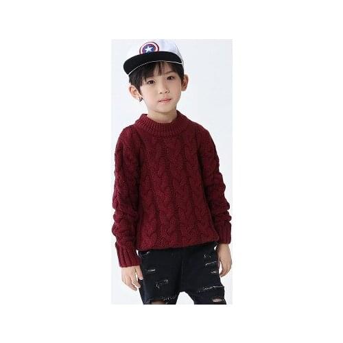 High-quality Knitted Sweaters for Boy Casual Student Autumn And Winter O-neck Warm Thick Tops Handsome Kids Clothing