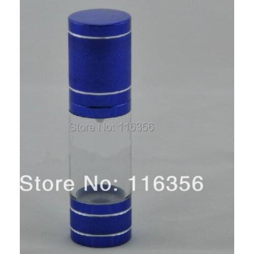30ml dark blue airless bottle,white/transparent pump with dark blue lid