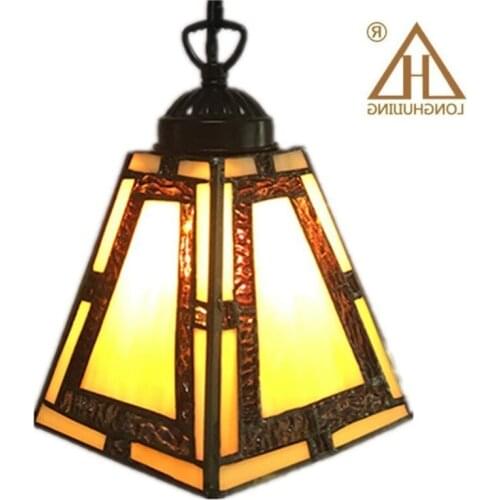 Tiffany Dragonfly Lamp Glass Shade Pendant Light Bohemian Single Pendant Hanging Light Foam Packing For Hallway Corridor Kitchen