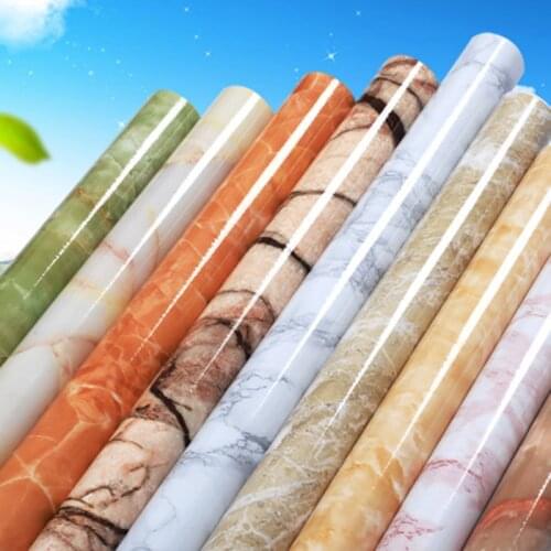 Thick waterproof pvc imitation marble pattern stickers wallpaper self-adhesive wallpaper renovation of furniture