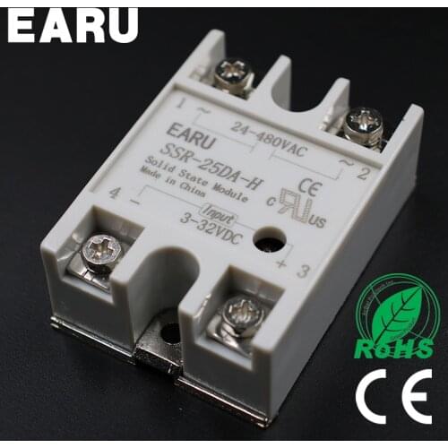 Solid State Relay SSR-25DA-H 25A SSR 25DA-H 3-32V DC TO 90-480V AC solid state Resistance Regulator