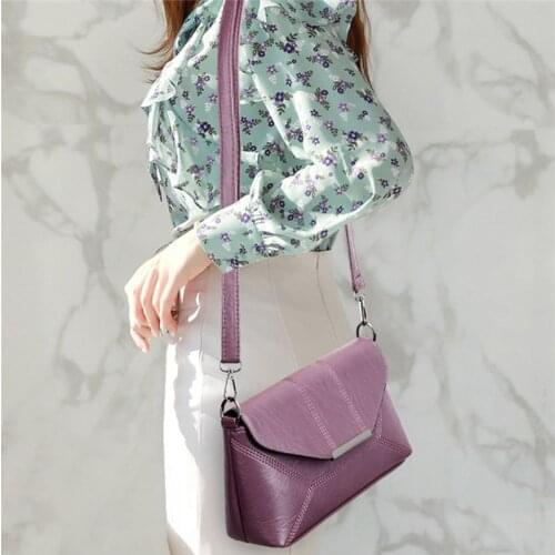 Women Shoulder Bags Summer New Korean Version Messenger Bag Handbag Wild Solid Color PU Polyester Soft Leather Shoulder Bag