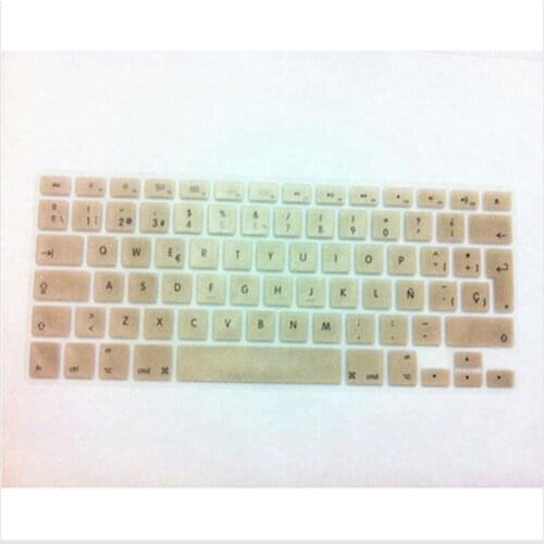 10pcs) Metallic Gold Spanish EU Silicone Keyboard Cover Skin sticker Protector for MacBook Pro air 13 15 17 With Retina Display