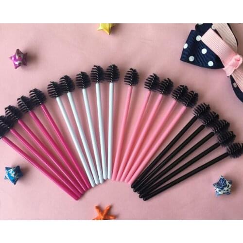 10000pcs/lot New Apple-shaped disposable eyelash brush eyelash roll color eyelash brush