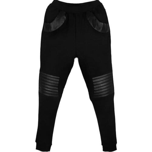 27-44 New 2017 Mens clothing fashion casual GD dj Spell leather harem pants trousers plus size singer costumes