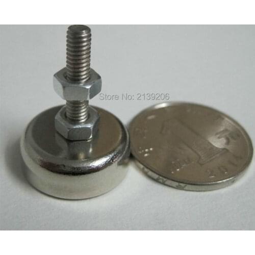 30PCS D20mm strong neodymium magnetic base A3 steel wrapped with thread cup, LED magnet cylinder fasteners