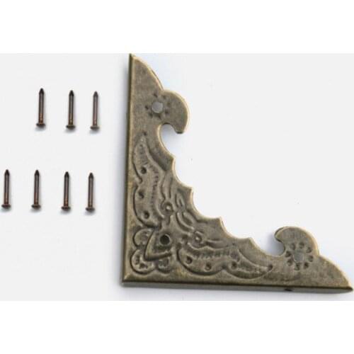 4PCS/Lot Furniture Decorative Edge Cover, Vintage Box Corner Guard Desk Edge Cover Protector Jewelry Case Box Corner Protector