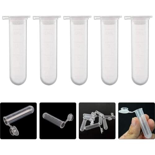50pcs 5ml Science Laboratory Centrifuge Tubes Test Snap Lid Experiment Tubes