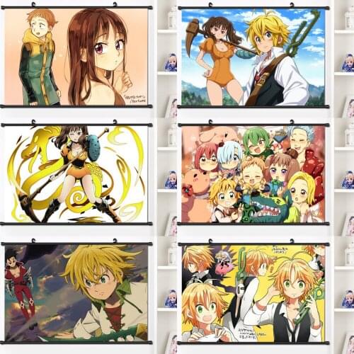 5D Diamond Painting Anime The Seven Deadly Sins Diamond Mosaic Cross Stitch Kits Embroidery Full Round Drill Room Decoration