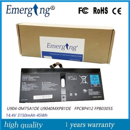 14.4V 3150mAh 45Wh FPCBP412 Laptop Battery for FUJITSU LifeBook FPB0305S U904-0M75A1DE U9040MXPB1DE