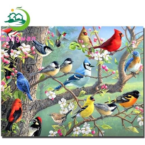 New arrival Diamond Painting Birds Full Drill Home Decoration Cross Stitch Embroidery Mosaic Animal Tree flower Diamond decor
