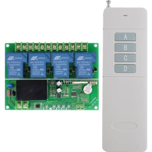 AC 220V-380 4CH 30A Relay Wireless Remote Switch Light Lamp LED Motor Machine 200-3000m RF Receiver Transmitter Switch 315/433M