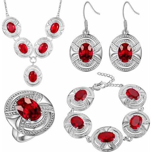 Bracelet Pendant necklace Earrings ring Thick set of foreign trade , beautiful foreign trade gem set brinco wedding