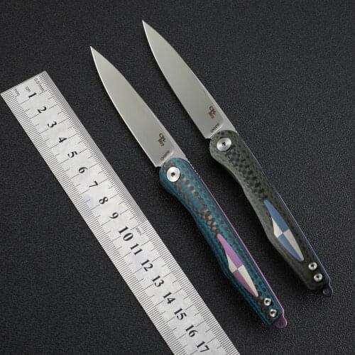 CH M390 Steel Folding Knife Ceramic Ball Bearing Carbon Fiber Handle Camping Hunting fishing EDC Pocket tool 3010