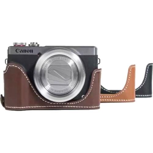 Dedicated Pu Leather Camera Case Half Bag Bottom Cover For Canon Powershot G7X mark 3 G7XIII G7X III G7X Mark 3 Camera Cover