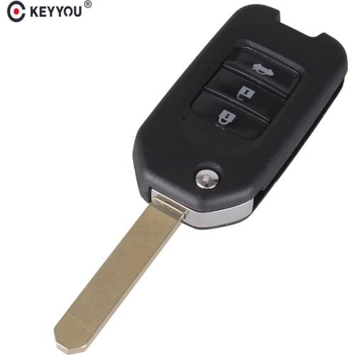 KEYYOU 3 Buttons Modified Flip Folding Car Remote Key Case Shell FOR Honda Crider Jade Civic Accord City Odyssey Key Shell