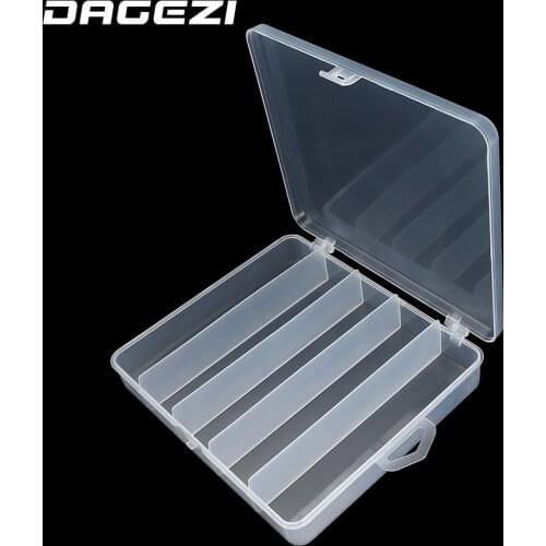 DAGEZI Big PVC Fishing Lure Box Bait Storage Case 5 Compartment Fishing Tackle Tool for Carp Fishing Accessories Pesca