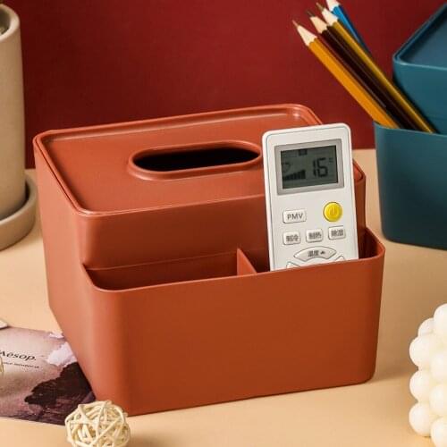 Home Indoor Tissue Storage Box Multi-function Three-Compartment Remote Control Air Conditioner Remote Control Pencil Storage Box