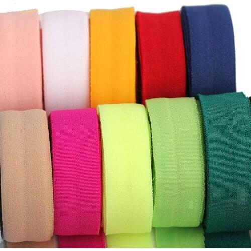 5M 20mm Multicolor Spandex Elastic Ribbon Fold Over Bands High Quality Flat Elastic Bands for Underware Pajamas Ties Lace Trim