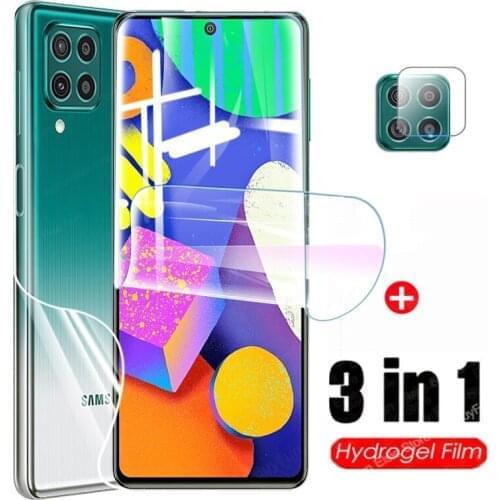 3 in 1 Hydrogel Film For Samsung Galaxy F62 E625 Screen Protector & Camera Lens For Svmsung m62 m625 Protective Film Not Glass