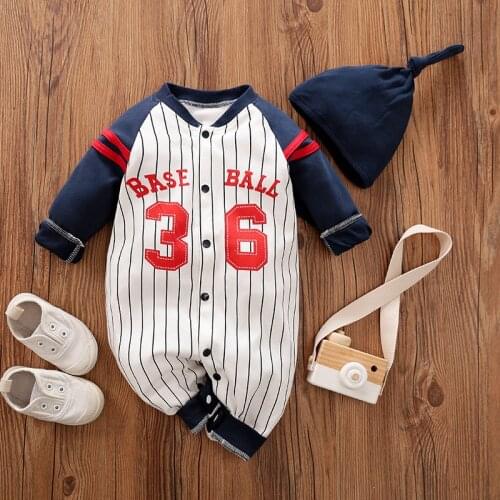 2Pcs Newborn Baby Boy Clothes Set with Hat Boutique Infant Little New born Girl Outfits Toddler Fall Clothing Kids Costume Suit