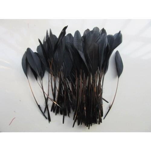 Black color 20 pc beautiful goose wing feathers, 13-18cm long, DIY jewelry decorative accessories