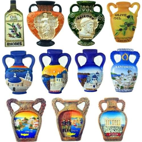 Creative Hand-painted Greek Vase Series Fridge Magnets Tourism Souvenirs Refrigerator Magnetic Stickers