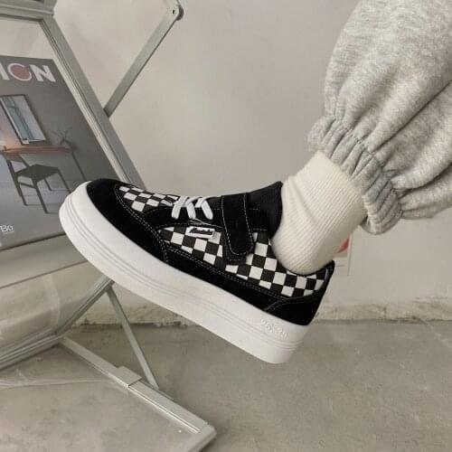 Spring Women Casual Shoes Platform High Quality Fashion Checkerboard Outdoor Girls Sneakers Zapatos De Mujer Tenis Zapatillas