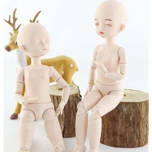 1/6 Bjd Doll Sleeping Eyes 28cm Naked Doll Head Body White Skin 22 Movable Joints DIY Handmade Makeup Dolls Toy for Childrens
