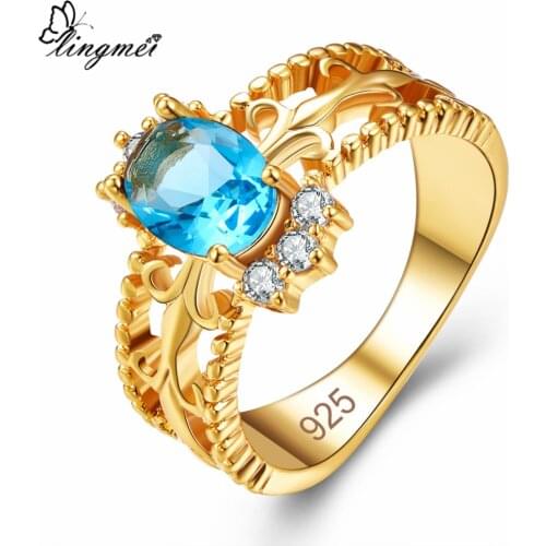 Женские золотые кольца Lingmei China At AliExpress