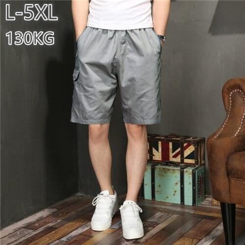 Shorts Men 130KG Summer Cargo Short Bermuda Masculino Casual Loose Work Pocket Mens Plus Size 5XL Man Cotton Uomo Clothing 2019