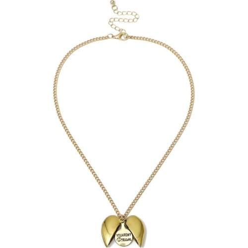 2020 New Women Gold Necklace Custom Link Chain You are my dream Open Locket Love Heart Pendant Necklace Profess My Love Gift