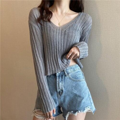 Autumn short Sweater Women 2021 New Korean Elegant Knitted Sweater Thin Oversized Warm Female Pullovers Fashion Solid Tops Y2067
