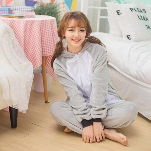 Animal Koala Pajamas Kigurumi Adult Pyjama Family Pajama Sets Women Men Winter Flannel Hoodie Mom Daughter Onesies Sleepwear