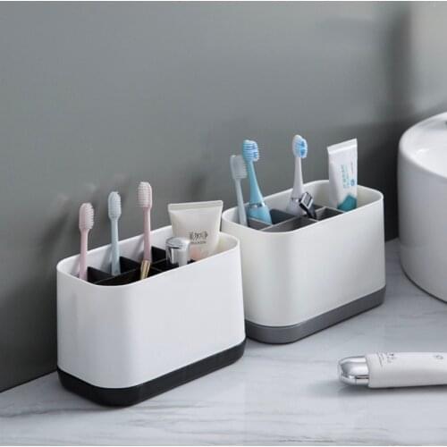 Toothbrush Holder Plastic Cups Multi-Function Desktop Practical Toothbrush Rack Storage Shelf For Home Couple