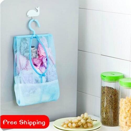 Colorful Hanged Type Storage Bag Clothes Clip Mesh Bag Bathroom Multi-purpose Bag 3 Pieces/Lot