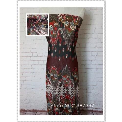 Chiffon fabric black background paisley totem printed for apparel and scarf LS-4799