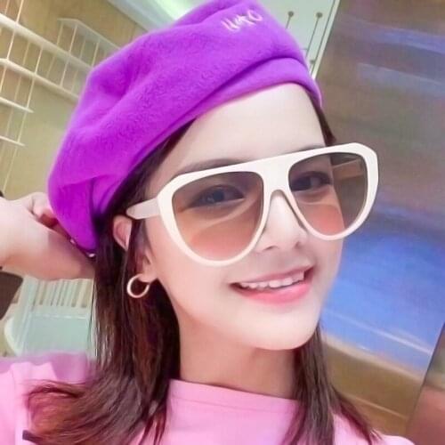 Sunglasses Womens Glasses 2020 Acrylic Lenses Sun Wholesale Oversized Sun Glasses Plastic Frame Brown Vintage Gradient UV400