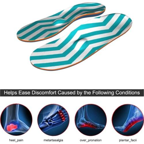 Green Stripe Memory Foam High Arch Support Insole for Men and Women Sneaker Orthopedic Inserts Insoles Ease Foot Pain