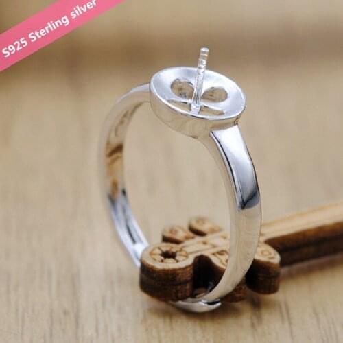 Super Classic Zircon Pearl Rings Holder 925 Sterling Silver pearls Rings Jewelry Fittings Open Size Adjustable Rings Acc jz3813