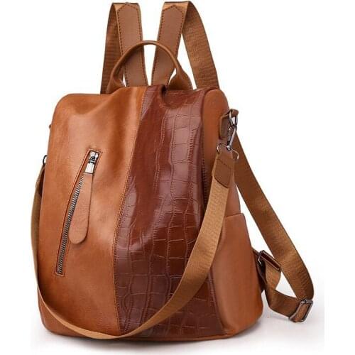 Ladies Backpack 2021 Summer New Luxury Designer Ladies Travel Anti-theft Backpacks High Quality Leather College Style School Bag